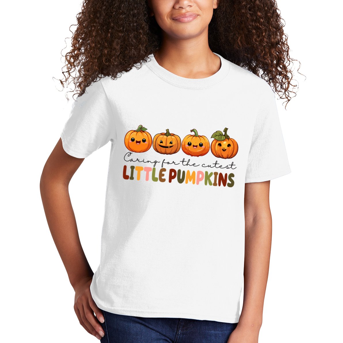 Caring For The Cutest Little Pumpkins Kids T-Shirt