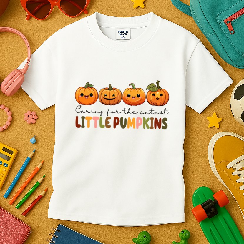 Caring For The Cutest Little Pumpkins Kids T-Shirt