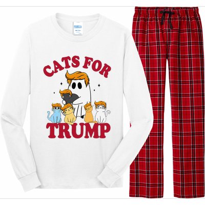 Cats For Trump 2024 Election Make Pets Safe Again Long Sleeve Pajama Set