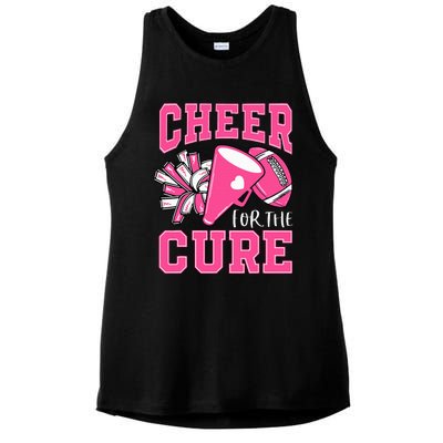 Cheer For The Cure Breast Cancer Awareness Cheerleader Ladies PosiCharge Tri-Blend Wicking Tank