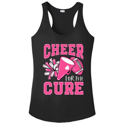 Cheer For The Cure Breast Cancer Awareness Cheerleader Ladies PosiCharge Competitor Racerback Tank