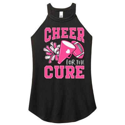 Cheer For The Cure Breast Cancer Awareness Cheerleader Women’s Perfect Tri Rocker Tank