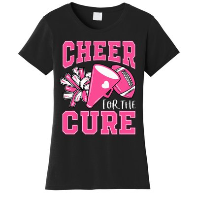 Cheer For The Cure Breast Cancer Awareness Cheerleader Women's T-Shirt