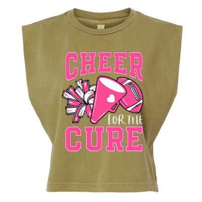 Cheer For The Cure Breast Cancer Awareness Cheerleader Garment-Dyed Women's Muscle Tee