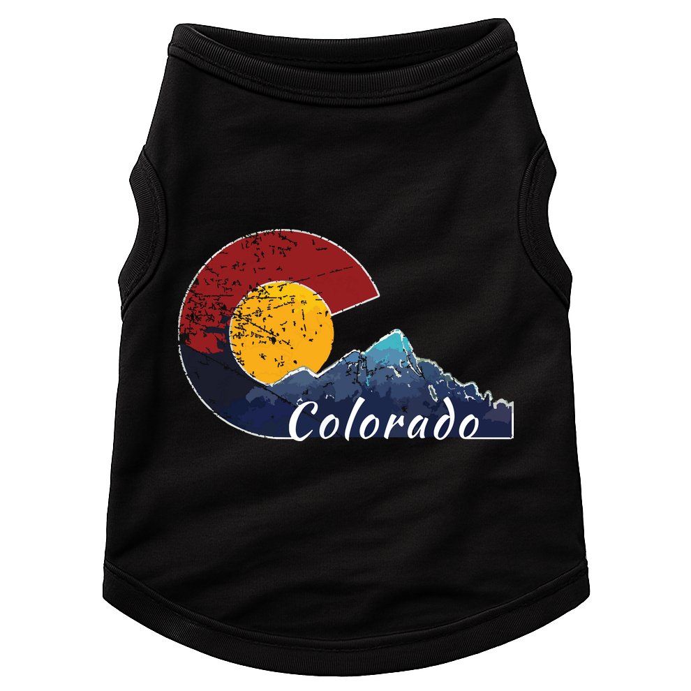 Colorado Flag Themed Mountain Scenery Colorado Doggie Tank