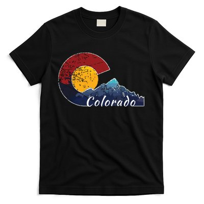 Colorado Flag Themed Mountain Scenery Colorado T-Shirt