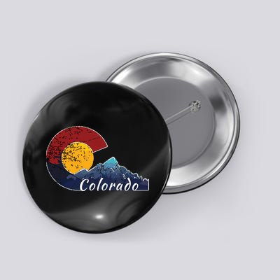 Colorado Flag Themed Mountain Scenery Colorado Button