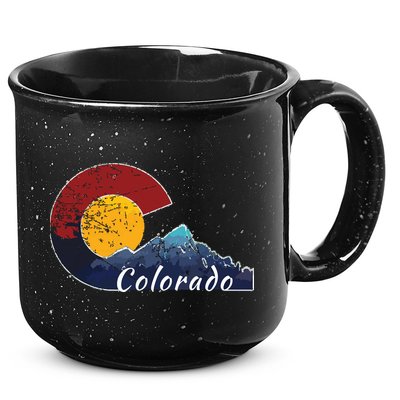 Colorado Flag Themed Mountain Scenery Colorado 15oz Campfire Ceramic Mug