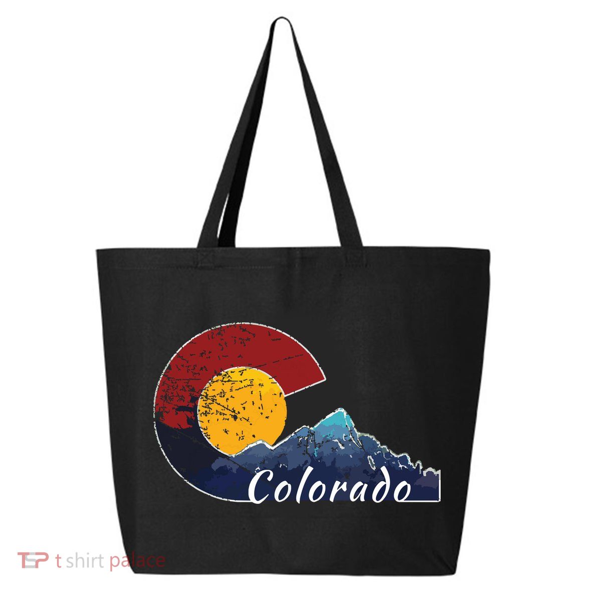 Colorado Flag Themed Mountain Scenery Colorado 25L Jumbo Tote