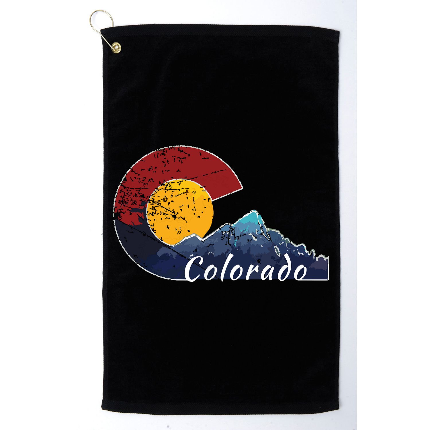 Colorado Flag Themed Mountain Scenery Colorado Golf Towel