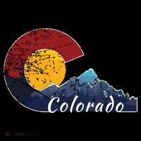 Colorado Flag Themed Mountain Scenery Colorado Womens T-Shirt