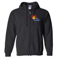 Colorado Flag Themed Mountain Scenery Colorado Full Zip Hoodie