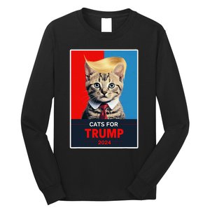 Cats For Trump 2024 Election Gift Long Sleeve Shirt