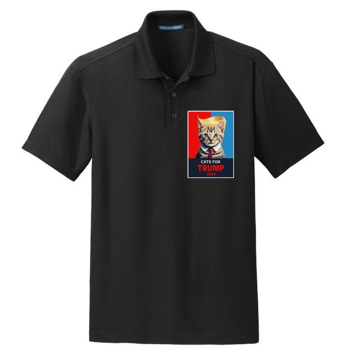 Cats For Trump 2024 Election Gift Dry Zone Grid Polo