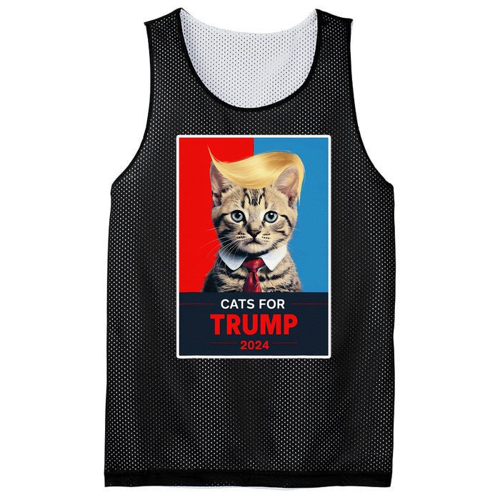 Cats For Trump 2024 Election Gift Mesh Reversible Basketball Jersey Tank