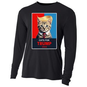 Cats For Trump 2024 Election Gift Cooling Performance Long Sleeve Crew