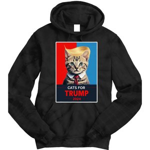 Cats For Trump 2024 Election Gift Tie Dye Hoodie