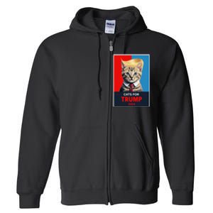 Cats For Trump 2024 Election Gift Full Zip Hoodie