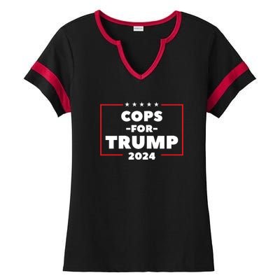 Cops For Trump 2024 Ladies Halftime Notch Neck Tee