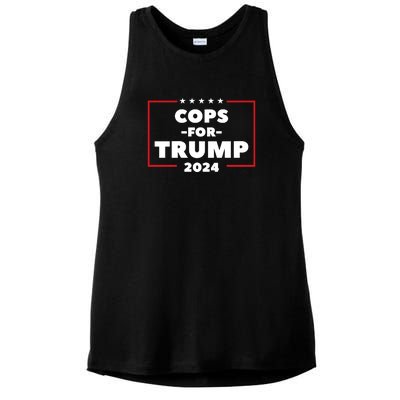 Cops For Trump 2024 Ladies PosiCharge Tri-Blend Wicking Tank