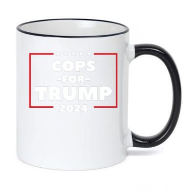 Cops For Trump 2024 11oz Black Color Changing Mug