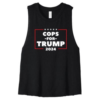 Cops For Trump 2024 Women's Racerback Cropped Tank