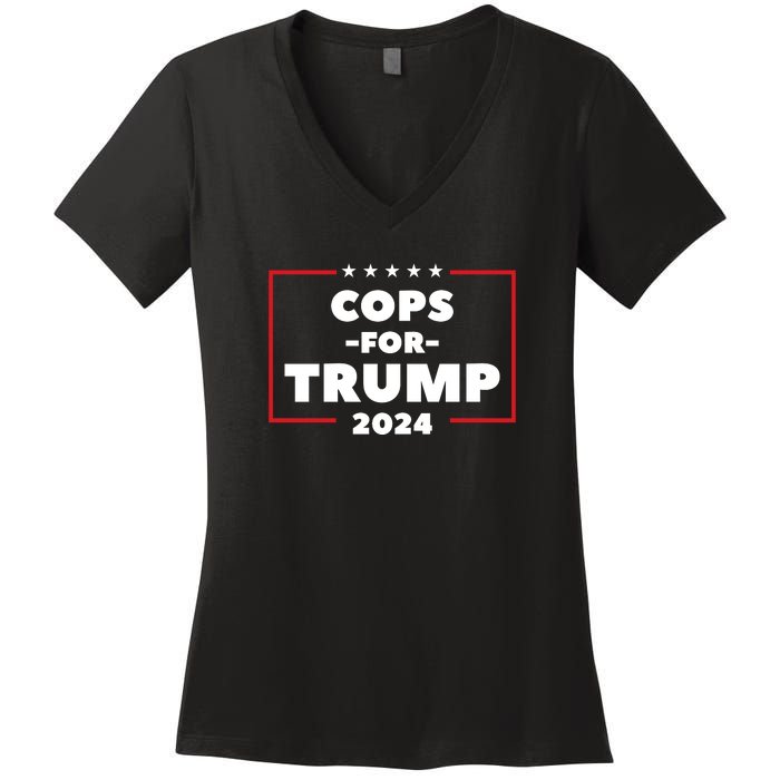 Cops For Trump 2024 Women's V-Neck T-Shirt