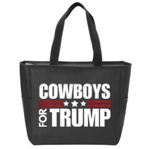 Cowboys For Trump 2024 Election Conservative Republican Zip Tote Bag