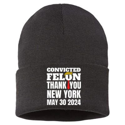 Convicted Felon Trump Hair Tie Thank You Ny New York 5 30 24 Sustainable Knit Beanie