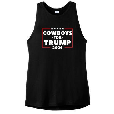 Cowboys For Trump 2024 Ladies PosiCharge Tri-Blend Wicking Tank