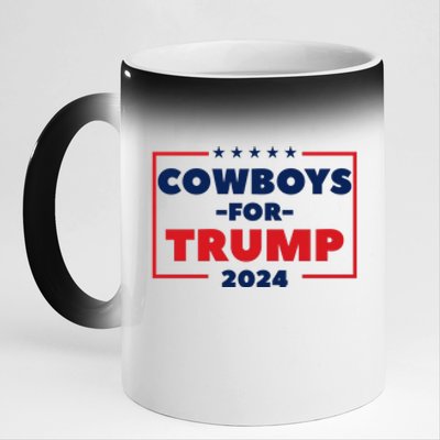 Cowboys For Trump 2024 11oz Black Color Changing Mug