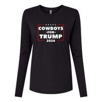 Cowboys For Trump 2024 Womens Cotton Relaxed Long Sleeve T-Shirt