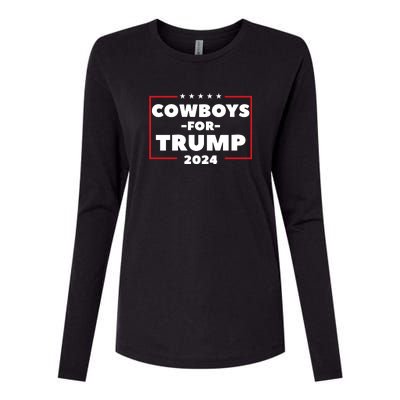 Cowboys For Trump 2024 Womens Cotton Relaxed Long Sleeve T-Shirt