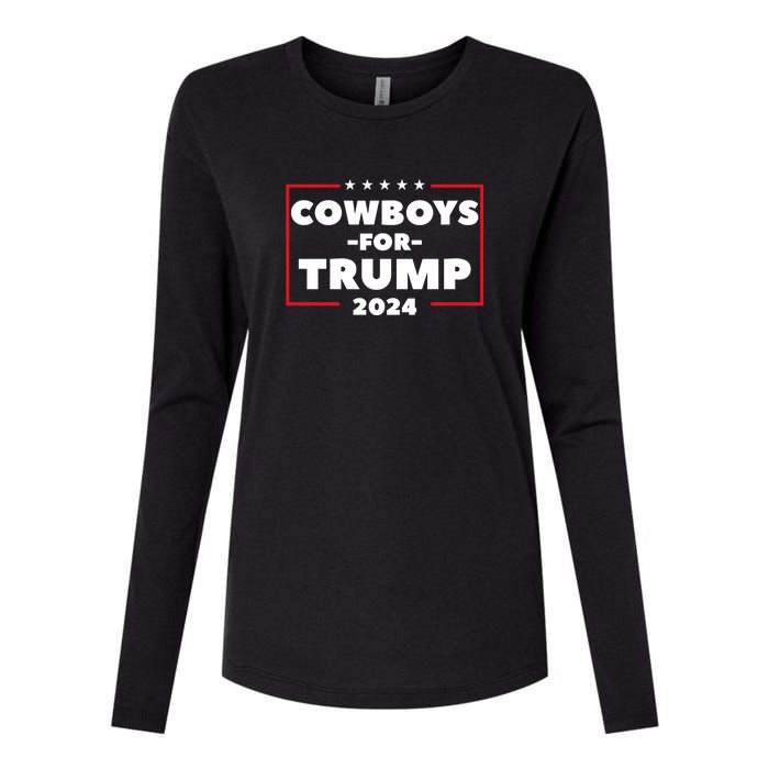 Cowboys For Trump 2024 Womens Cotton Relaxed Long Sleeve T-Shirt