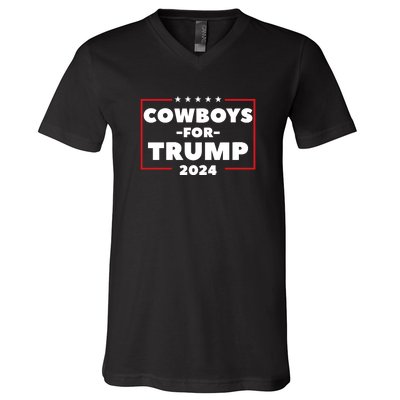 Cowboys For Trump 2024 V-Neck T-Shirt