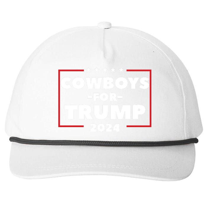 Cowboys For Trump 2024 Snapback Five-Panel Rope Hat