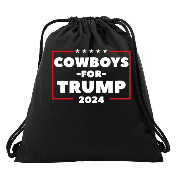 Cowboys For Trump 2024 Drawstring Bag