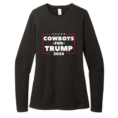 Cowboys For Trump 2024 Womens CVC Long Sleeve Shirt