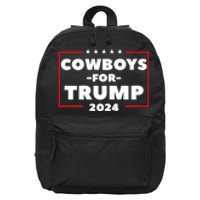 Cowboys For Trump 2024 16 in Basic Backpack