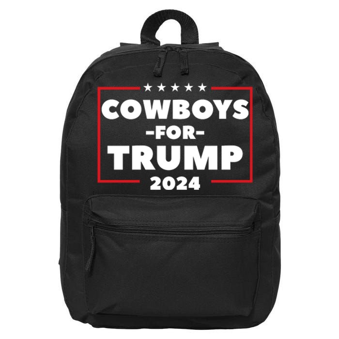 Cowboys For Trump 2024 16 in Basic Backpack