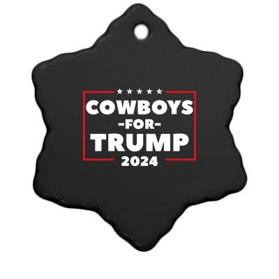 Cowboys For Trump 2024 Ceramic Star Ornament