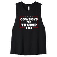 Cowboys For Trump 2024 Women's Racerback Cropped Tank