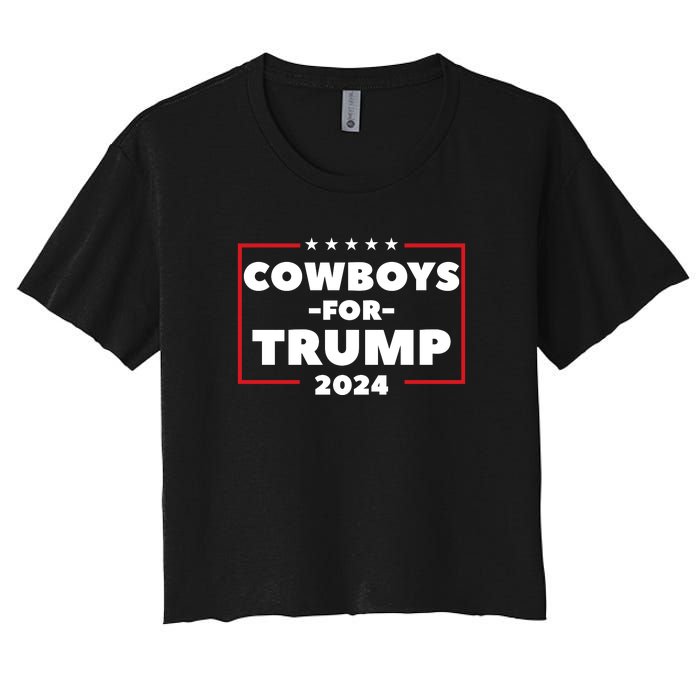 Cowboys For Trump 2024 Women's Crop Top Tee