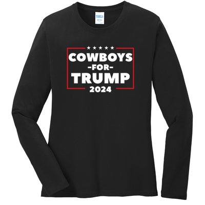 Cowboys For Trump 2024 Ladies Long Sleeve Shirt