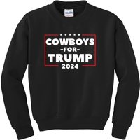 Cowboys For Trump 2024 Kids Sweatshirt