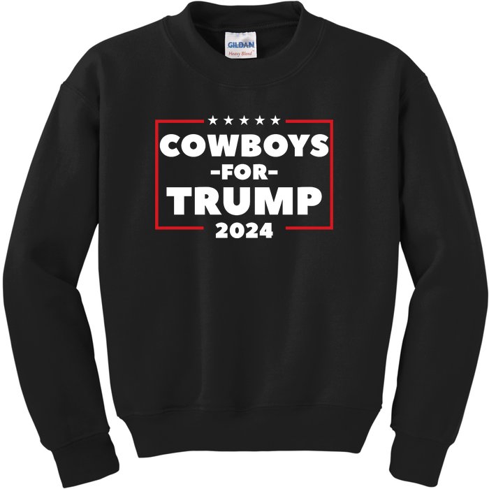 Cowboys For Trump 2024 Kids Sweatshirt