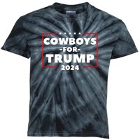 Cowboys For Trump 2024 Kids Tie-Dye T-Shirt