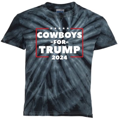 Cowboys For Trump 2024 Kids Tie-Dye T-Shirt