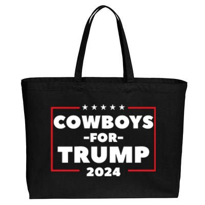 Cowboys For Trump 2024 Cotton Canvas Jumbo Tote