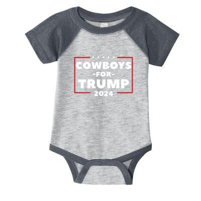 Cowboys For Trump 2024 Infant Baby Jersey Bodysuit